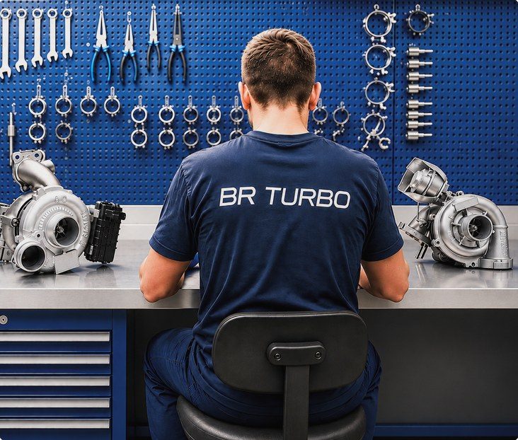 BR Turbo Fachmann bei der Überholung eines Turboladers